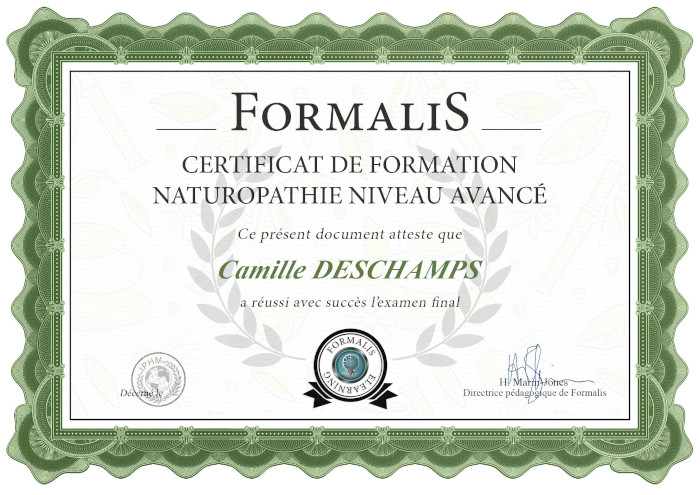 certificat formation Naturopathie niveau avancé