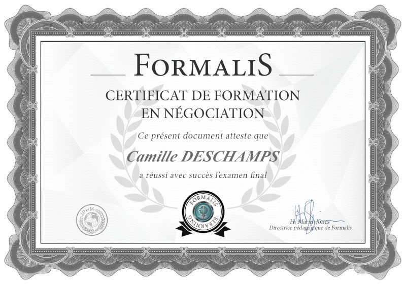 certificat devenir Négociateur